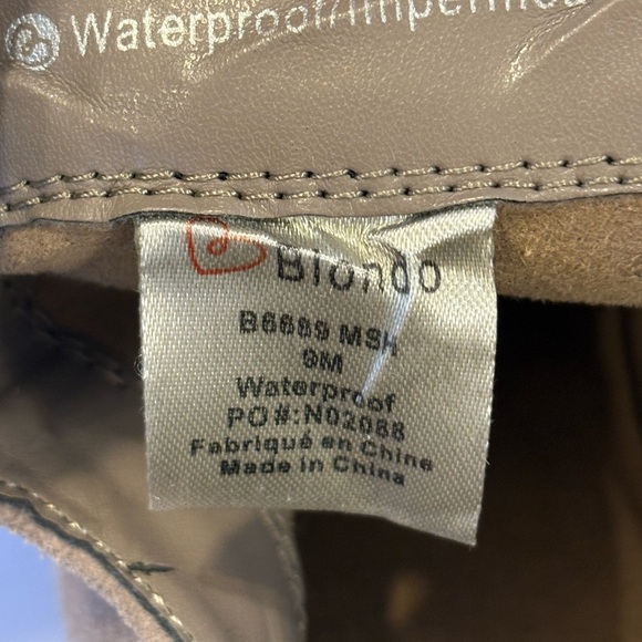 Blondo tan suede waterproof booties ankle boots size 9 M - Picture 10 of 11